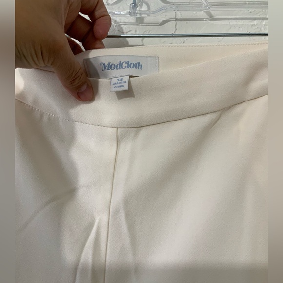 ModCloth Business Officewear High Waisted Wide-Leg Cream Trousers Pants Sz 14 - Picture 11 of 14